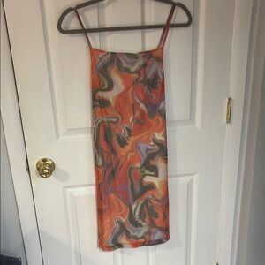 Multicolor Swirl Slip Dress
